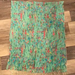 Lily Pulitzer silk and cashmere celebration scarf